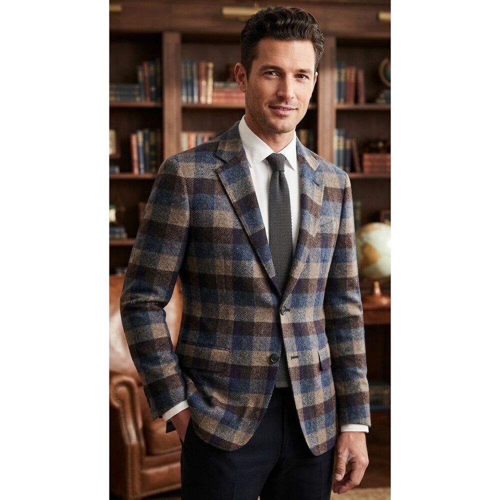 NWT J.Crew Ludlow Blazer 42S Slim Fit Magee Donegal Tweed Wool Plaid Sport Coat